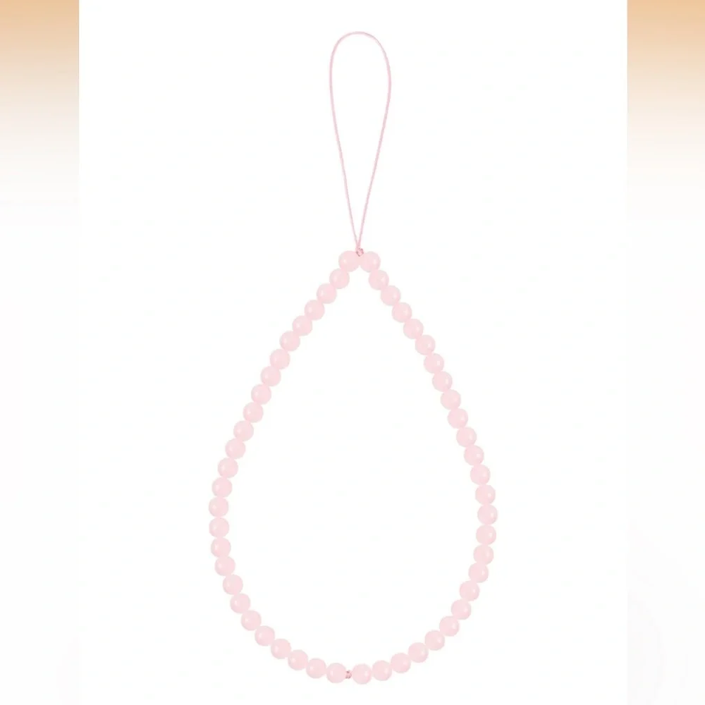 Semi Precious Beaded Phone Charm Lanyard - Rose Quartz